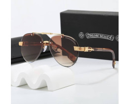 Солнцезащитные очки без оправы брендовые Chrome Hearts (7847) Brown